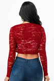 La Scala 11623 Long Sleeve Lace Jacket - RED