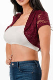 La Scala 11630 Crochet Lace Cropped Shrug