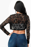 La Scala 11631 Lace Long Sleeve Cropped Jacket