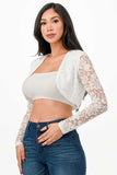La Scala 11631 Lace Long Sleeve Cropped Jacket