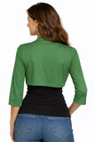 Mid Length Green Bolero Jacket Stretch Shrug Bridal Wedding Jacket