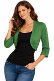 Mid Length Green Bolero Jacket Stretch Shrug Bridal Wedding Jacket