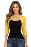 Mid Length Yellow Bolero Jacket Stretch Shrug Bridal Wedding Jacket