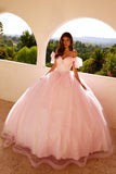 Juliet JT1487H Cold Shoulder quinceanera Ball Gown