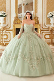 Ladivine 15714 Long Poofy Cinderella A-Line Ballgown Strapless with Gloves