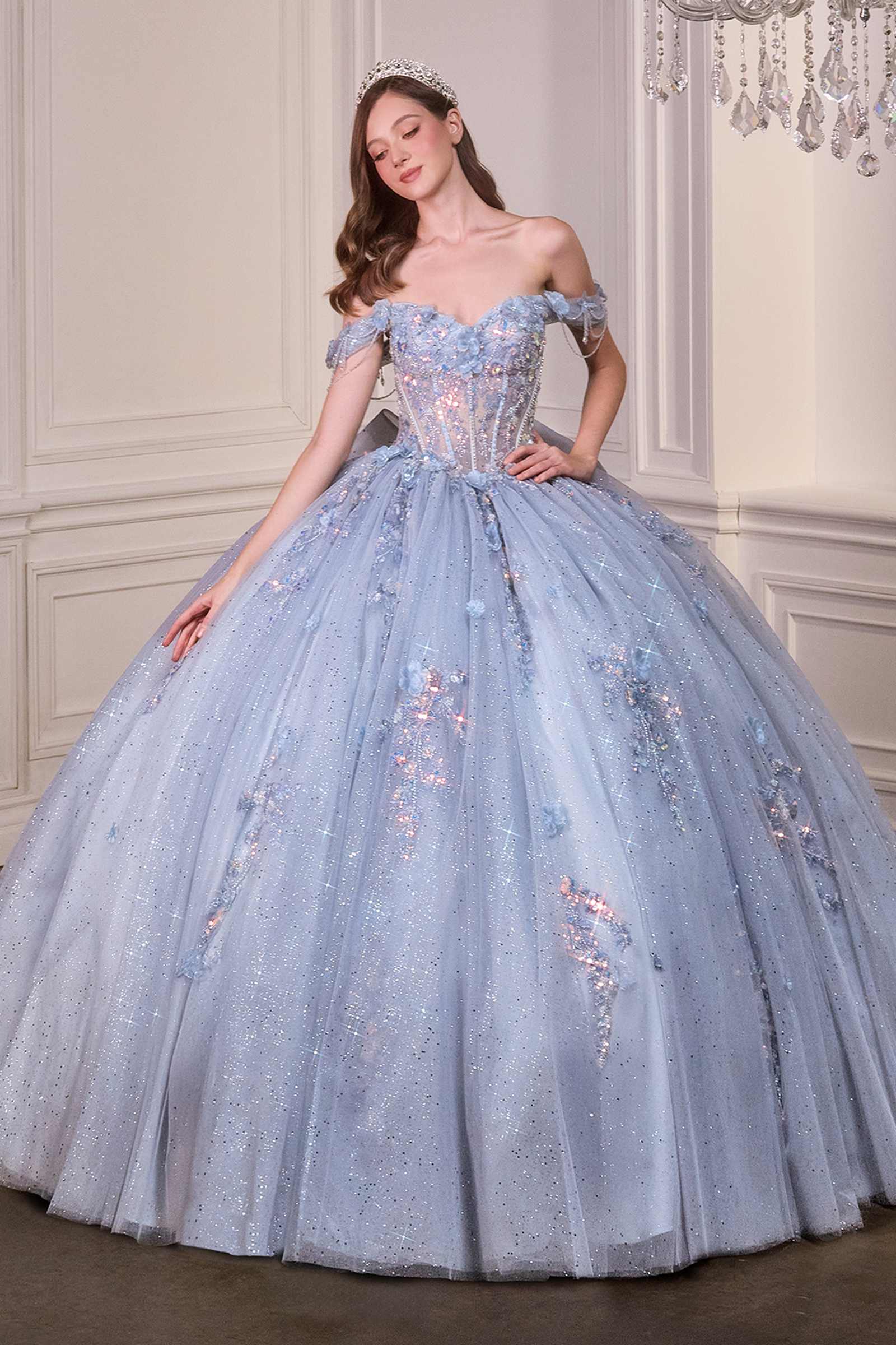 Ladivine 15728 Off Shoulder Quinceanera Ball Gown