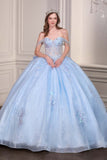 Ladivine 15735 Off the Shoulder Beaded Corset Bodice Quinceanera Ball Gown