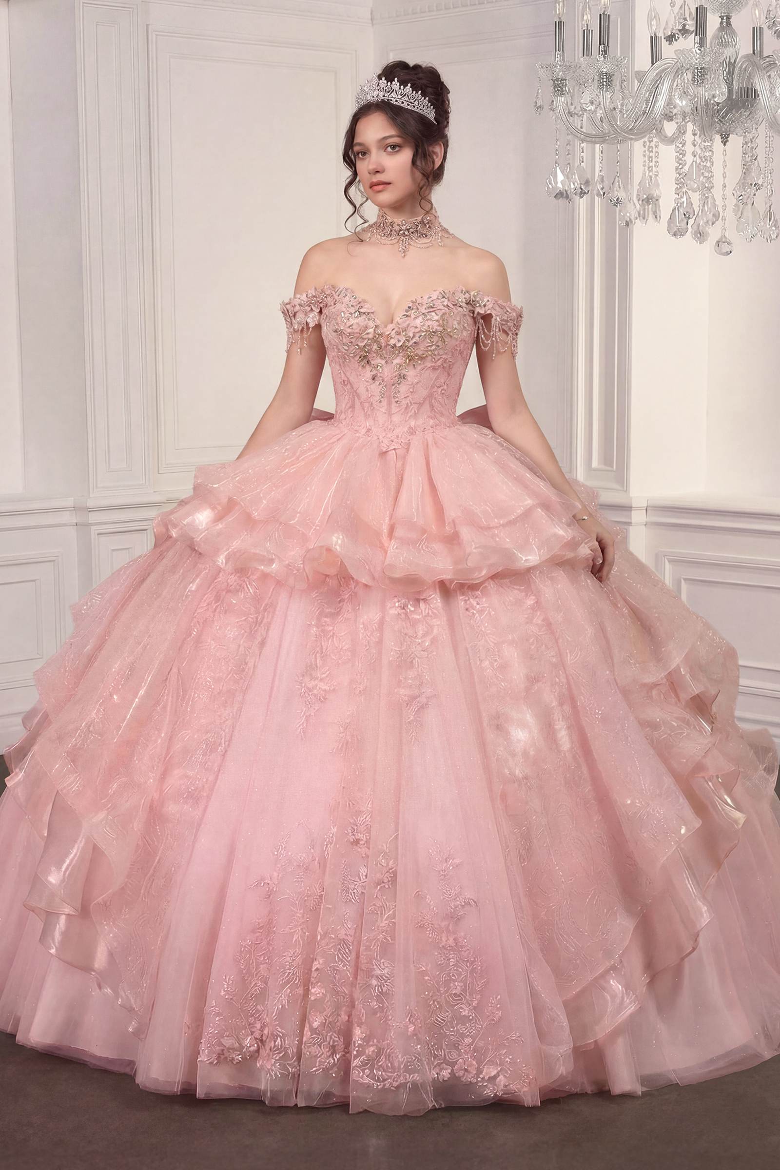 Ladivine 15742 Off the Shoulder Poofy Quinceanera Ball Gown