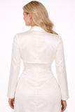 Poly Satin Formal Ivory Long Sleeve Bolero Jacket Wedding/Bridal