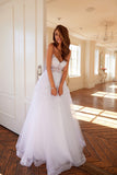 Juliet JT2482SW Floor Length A-Line Lace/Tulle Wedding Ball Gown