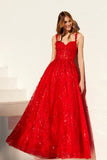 Juliet JT2495A Long A-Line Floral Lace Evening Gown