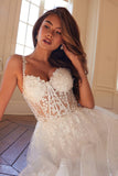 Juliet JT2495AW Long A-Line Floral Lace Bridal Gown