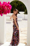 Juliet JT2498A Long Fitted Floral Embroidered Design Evening Gown