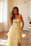 Juliet JT2508A Sweetheart Keyhole Neckline Ruffled Tier Skirt Gown