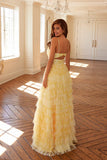 Juliet JT2508A Sweetheart Keyhole Neckline Ruffled Tier Skirt Gown