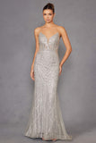 Juliet JT2525L Luxury High End Strapless Fitted Evening Gown