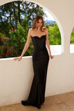 Juliet JT2527L Dress Long Strapless Sweetheart Satin Gown