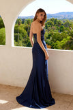 Juliet JT2530K Strapless V-Notch Neck Fitted Mermaid Gown