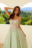 Juliet JT2565U Boned Embellished Applique Bodice A-Line Ball Gown