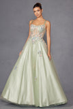 Juliet JT2565U Boned Embellished Applique Bodice A-Line Ball Gown