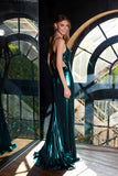 Juliet JT2567U Metallic Fitted Evening Gown