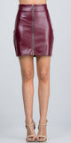 La Scala 25904 Open Zipper Faux Leather Mini Skirt