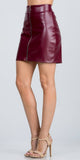 La Scala 25904 Open Zipper Faux Leather Mini Skirt