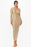 La Scala 26057 Long Sleeve Fitted Maxi Dress