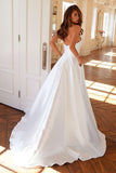 Juliet JT2885CW Classic A-Line Sheen Satin Bridal Gown