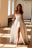 Juliet JT2885CW Classic A-Line Sheen Satin Bridal Gown