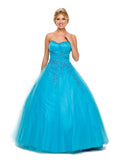 CLEARANCE - Juliet 301 Poofy Quinceanera Tulle Dress A-Line Strapless Beading