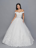 DeKlaire Bridal 420 Off the Shoulder A-Line Wedding Gown