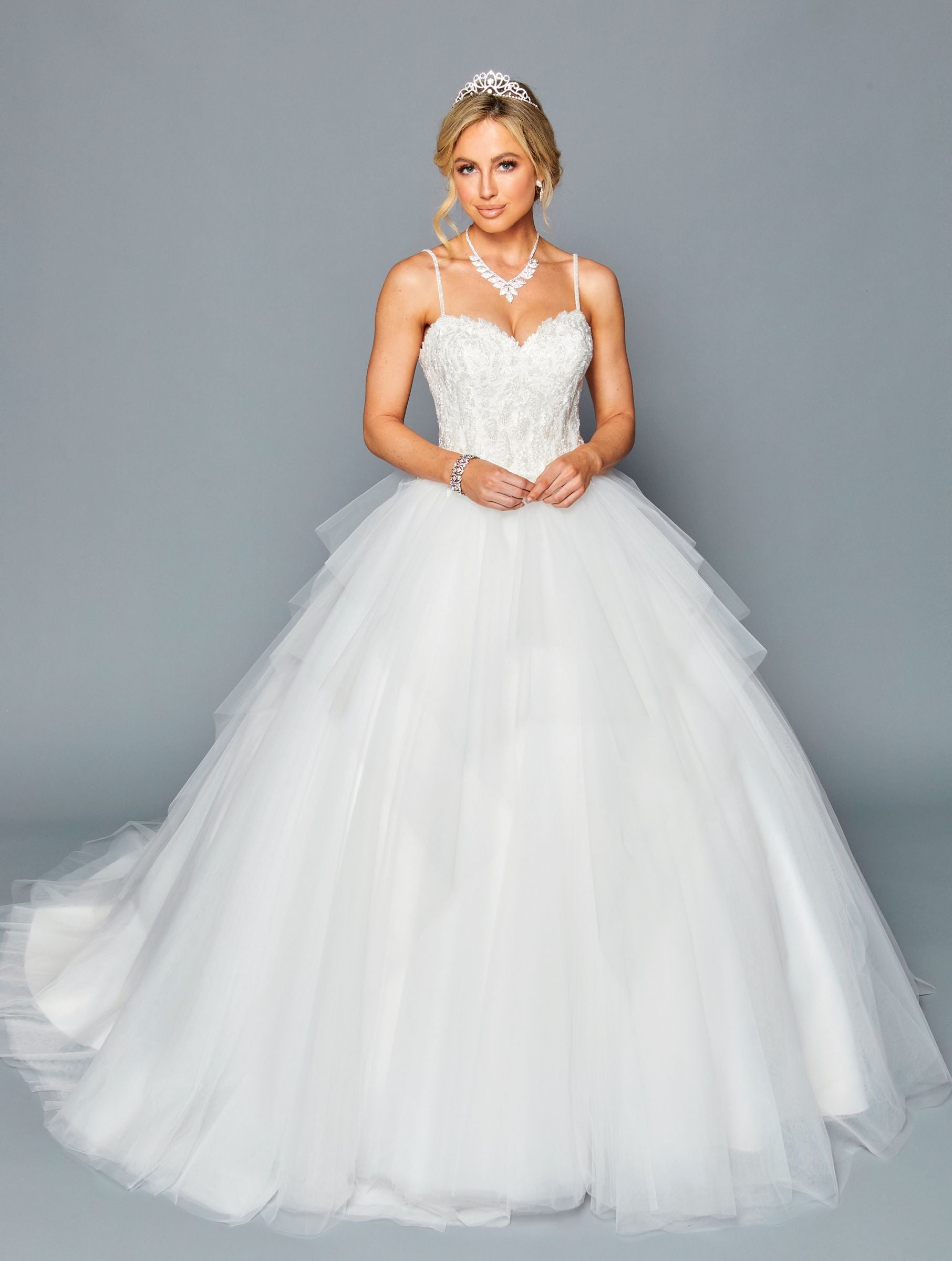 DeKlaire Bridal 446 Sweetheart Neckline A-Line Ball Wedding Dress