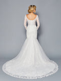 Deklaire Bridal 450 Court Train Trumpet Wedding Gown Long Sleeves