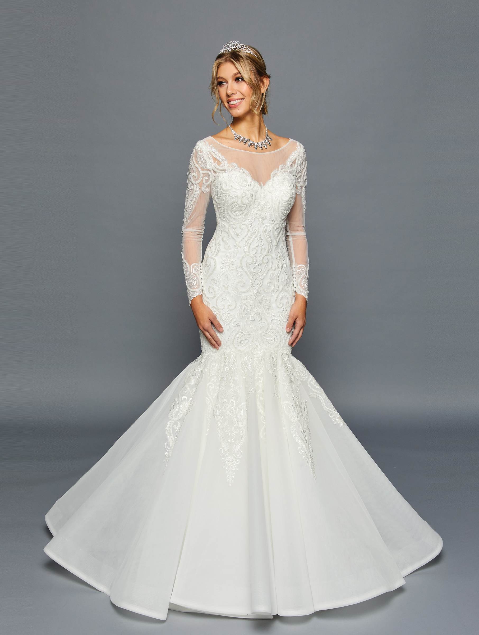DeKlaire Bridal 459 Mermaid Court Train Wedding Dress