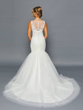DeKlaire Bridal 461 V-Neckline Mermaid Court Train Wedding Dress