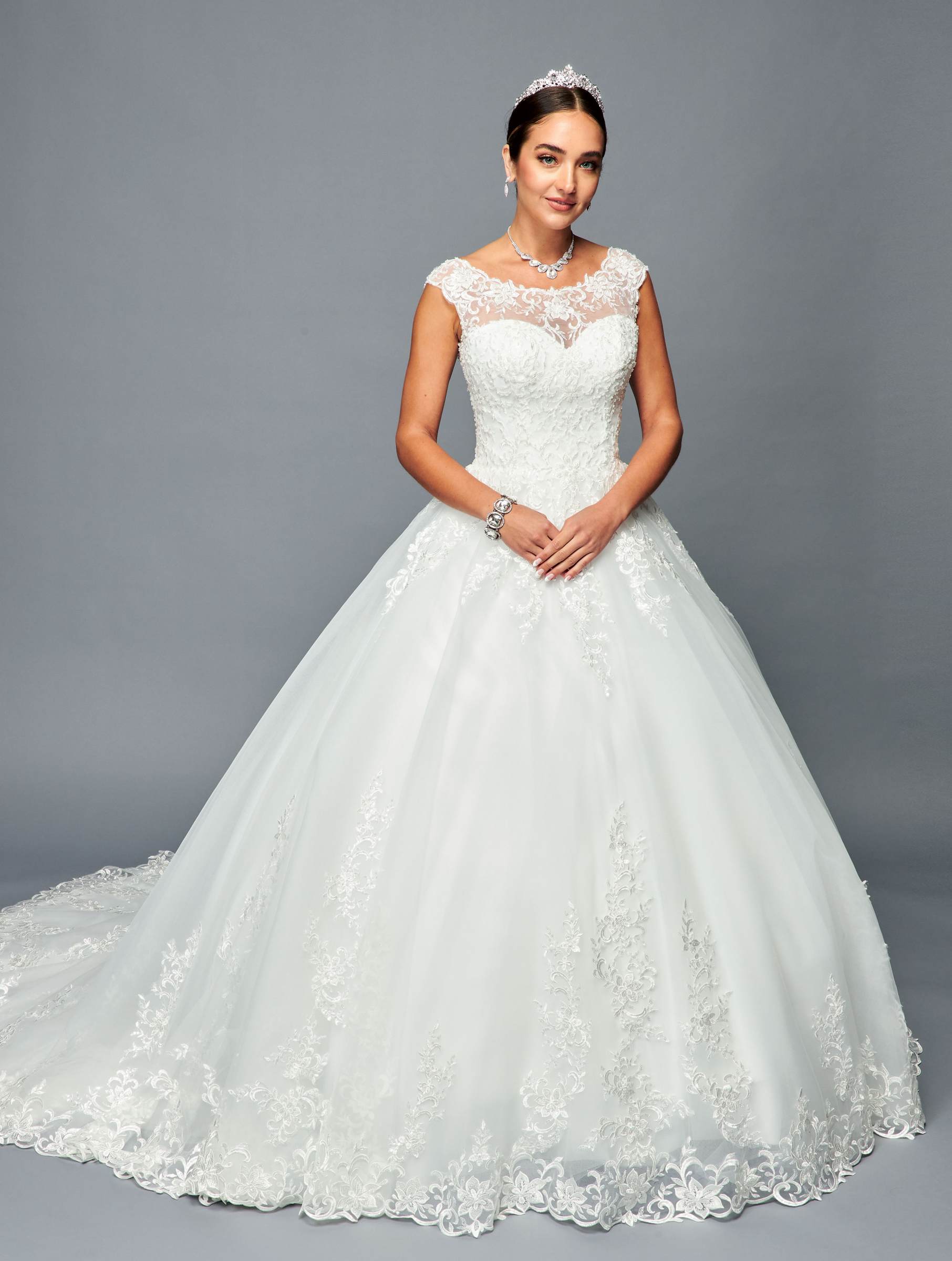 DeKlaire Bridal 463 Floor Length A-Line Ball Wedding Gown