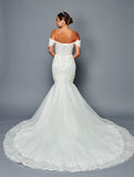 DeKlaire Bridal 465 Off-Shoulder Mermaid Style Wedding Gown