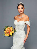 DeKlaire Bridal 465 Off-Shoulder Mermaid Style Wedding Gown
