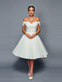 DeKlaire Bridal 467 Short Off the shoulder A-line Wedding Dress