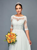 DeKlaire Bridal 468 Long Mid-Sleeve A-Line Wedding Dress