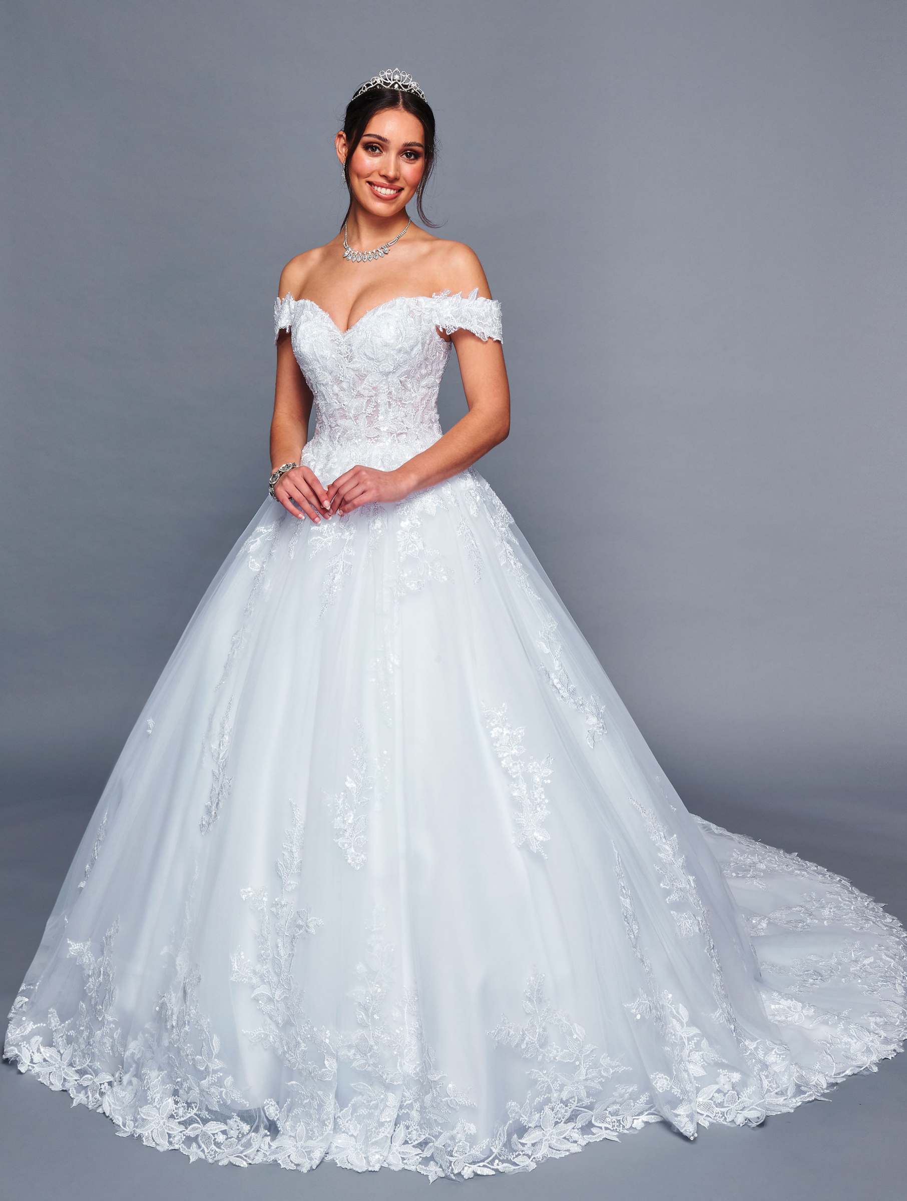 DeKlaire Bridal 475 Long Off the Shoulder Sweetheart Neck Wedding Ballgown