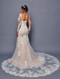 Deklaire Bridal 483 Long Sleeve Trumpet Wedding Gown