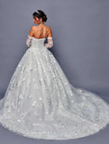 Deklaire Bridal 486 Strapless A-Line Wedding Gown Removable Sleeves