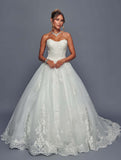 Deklaire Bridal 487 Wedding Dress Long Strapless A-Line Ball Gown