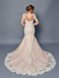 DeKlaire Bridal 491 Wedding Dress Trumpet Queen Anne Neckline