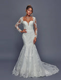 DeKlaire Bridal 491 Wedding Dress Trumpet Queen Anne Neckline