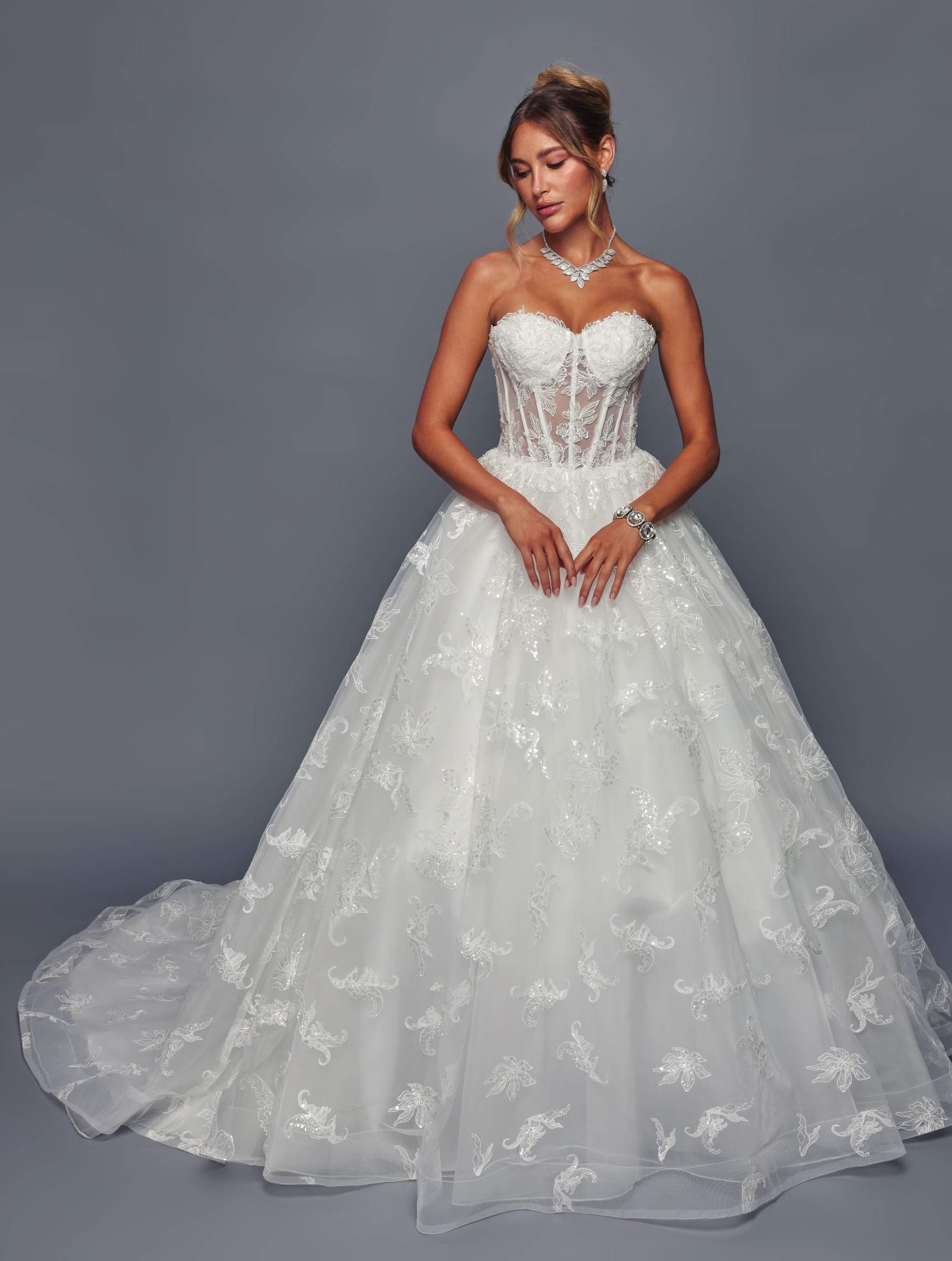 Deklaire Bridal 494 Strapless A-Line Ballgown Wedding Gown