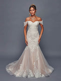 Deklaire Bridal 495 Off the Shoulder Trumpet Wedding Gown