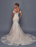 Deklaire Bridal 495 Off the Shoulder Trumpet Wedding Gown